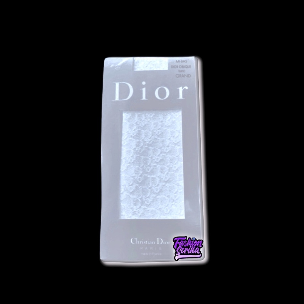 Dior White Oblique Monogram Sheer Stocking Socks - Picture 15 of 15